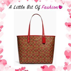 COACH 91014 Reversible City Tote Crayon Hearts
